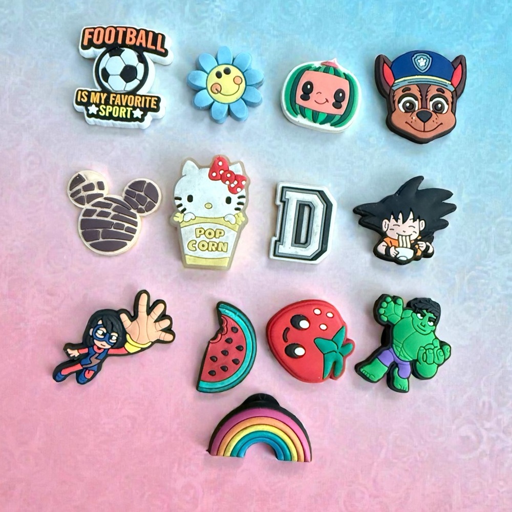 13 Colorful Cartoon Shoe Charms Set